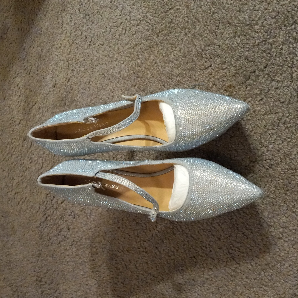 New FELIZ RHINESTONE EMBELLISHED PLATFORM STILETTO, size 10 - Picture 5 of 12